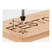 Festool Schriftenfräser HS Schaft 8 mm S8 D11/60°