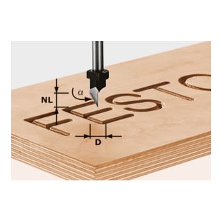 Festool Schriftenfräser HW Schaft 8 mm HW S8 D11/60°