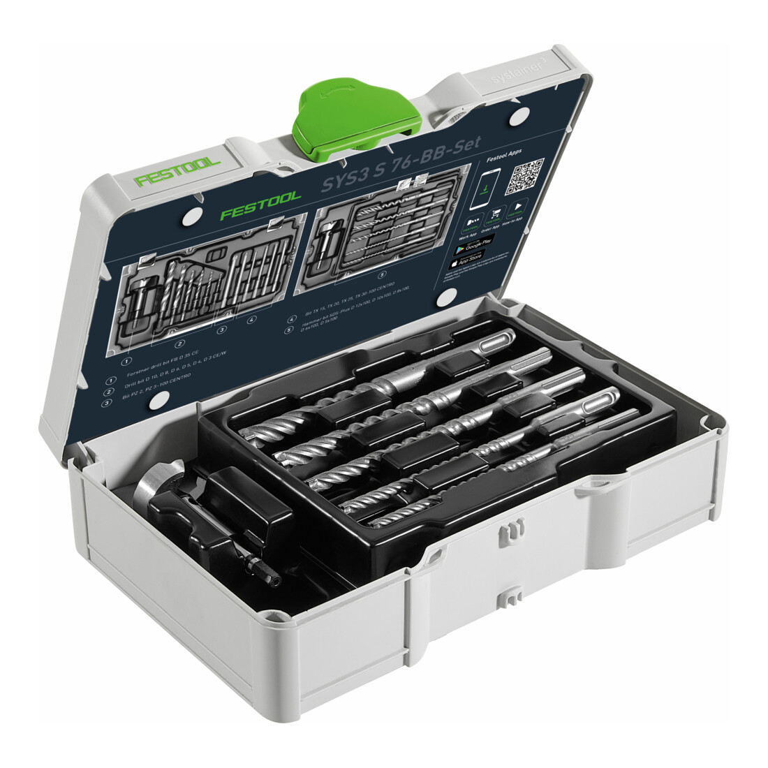 Festool Set di inserti e punte per forare SYS3 S 76-BB-Set
