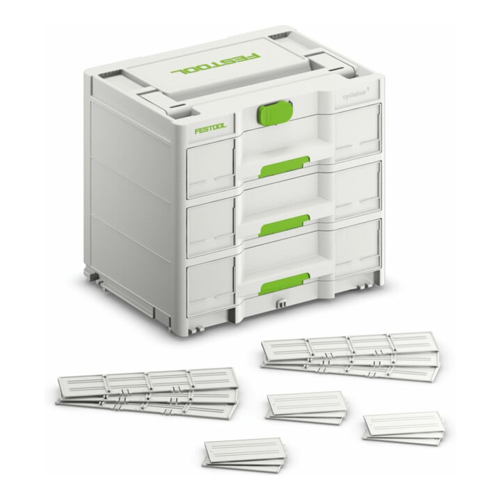 Set Festool Sortainer³ SYS3-SORT/3 M 337 + STIER Systainer-Rollbrett RB BLACK-Edition