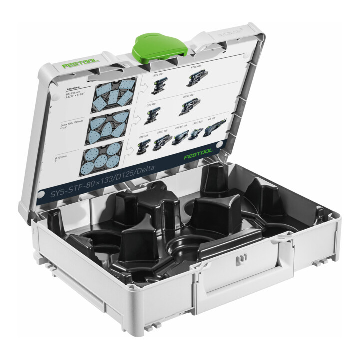 Set Festool Systainer³ SYS-STF-80x133/D125/Delta + Schleifmittel Granat PROfile Delta GR PRO/10-Set