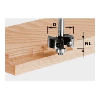 Festool Wendeplatten-Falzfräser HW Schaft 8 mm D38/12 (mit Anlaufkugellager)