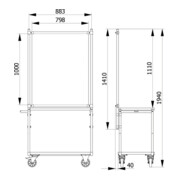 fetra Anbausatz Infektionsschutzrahmen 5940 für Modelle 2740 - 3760, 2940 - 2950, 4820 - 4840-2