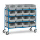fetra Beistellwagen 32951 - mit Kästen - Tragkraft 250kg TPE-Reifen