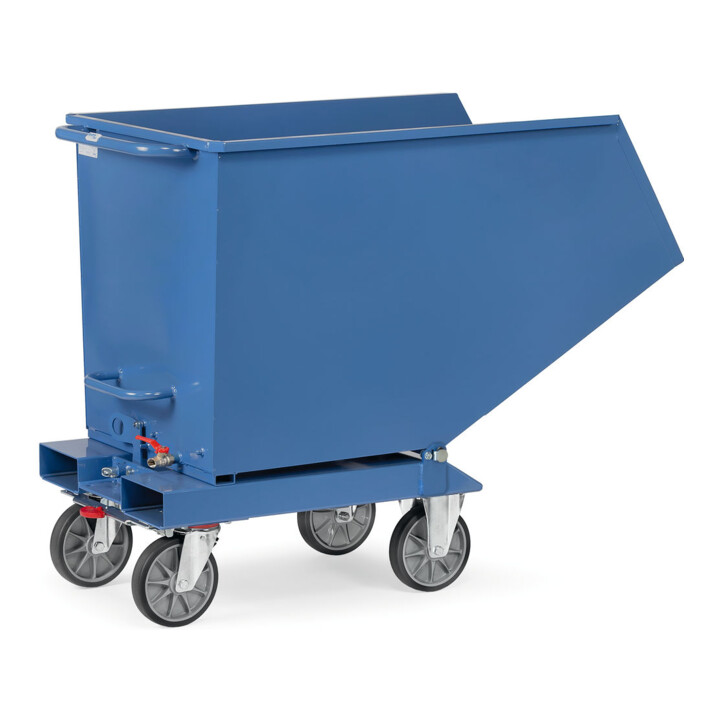 Set fetra Benne basculante 4702 avec robinet de vidange - Capacité 750 kg + Couvercle rabattable