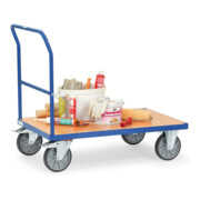 fetra Chariot à barre de poussée 2501, capacité de charge 600kg, pneus TPE, 1 barre de poussée-2