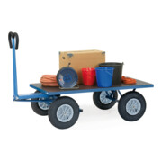 fetra Chariot à plate-forme manuelle 6405L - charge max. 1000kg, pneus gonflables-4