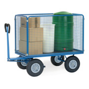 fetra Chariot à plate-forme manuelle 6445L - charge max. 1000kg, pneus gonflables-4