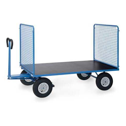 fetra Chariot à plate-forme manuelle 6446L - charge max. 1250kg, pneus gonflables