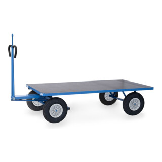 fetra Chariot à plateau 6406PZ avec œillet de traction bleu poudré