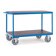 Chariot de table fetra, charge max. 1200 kg, avec 2 étagères en bois, pneus élastiques-1