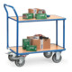 fetra chariot à plateaux 2602, charge 400kg pneus TPE, 2 plateaux, 1 barre de poussée