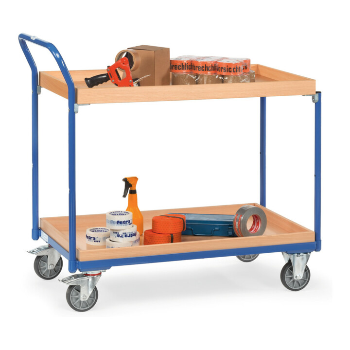 fetra Chariot à plateaux 3760 - force 300kg pneus TPE