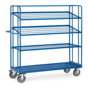 fetra Chariot à plateaux 4495 avec 4 plateaux - charge max. 500kg Pneus TPE-2