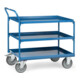 fetra Chariot à plateaux 4930 - charge max. 400kg pneus TPE