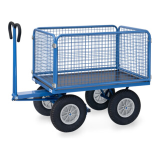 fetra Chariot à plateaux 6434P bleu peint par poudre