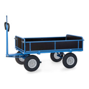 fetra Chariot à plateaux 6455PZ avec œillet de traction bleu RAL 5007-1