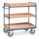 fetra Chariot à plateaux 8120 avec bacs - charge max. 500kg Pneus TPE