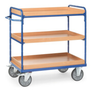 fetra Chariot à plateaux avec bacs - 3 plateaux pneus TPE-2