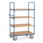 fetra Chariot à plateaux, charge max. 600kg, pneus TPE, 1 plateau fixe et 3 plateaux-2