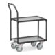 fetra Chariot à plateaux avec barre de poussée tubulaire Grey Edition-1