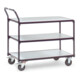 fetra Chariot à plateaux ESD 1851 - charge max. 300kg Pneus TPE ESD