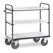fetra Chariot à plateaux ESD 9100 - charge max. 500kg Pneus TPE-ESD-2