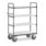 fetra Chariot à étagères ESD jusqu'à 600 kg, avec 4 étagères, conception électroconductrice, pneus TPE ESD-2