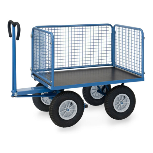 fetra Chariot à plateaux manuels 6434L - charge max. 1000kg, pneus gonflables