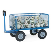 fetra Chariot à plateaux manuels 6435L - charge max. 1000kg, pneus gonflables-4