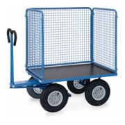 fetra Chariot à plateaux manuels 6444L - charge max. 1000kg, pneus gonflables-4