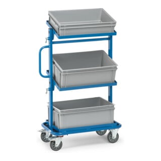 fetra Chariot d'appoint 32912 - avec bacs - charge max. 200 kg Pneus TPE