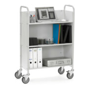 fetra Chariot de bureau à plateaux inclinés 4891 - charge max. 150kg Pneus TPE-4