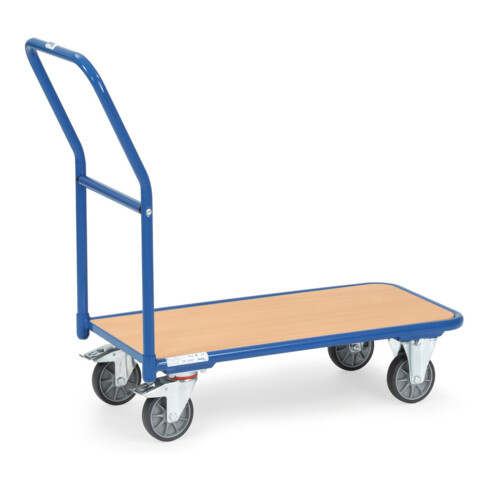 fetra Chariot de magasin 1202, capacité 250kg, pneus TPE, 1 barre de poussée