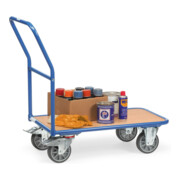 fetra Chariot de magasin 2102, capacité 400kg, pneus TPE, 1 barre de poussée-2