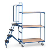 fetra Chariot de préparation de commandes 2107 - charge max. 250kg pneus TPE-2