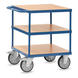 fetra Chariot de table 2417 bleu, acier tubulaire, revêtement poudre