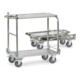 fetra Chariot pliant KW 15 alu, capacité de charge 200kg, pneus TPE, 2 arceaux rabattables, plate-forme de table rabattable
