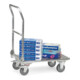 chariot pliable fetra aluminium, charge max. 200kg pneus TPE, poignée de poussée pliable-4