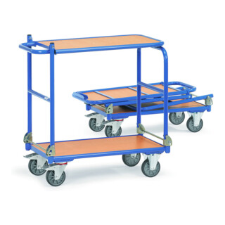 chariot pliable fetra, charge max. 250kg, pneus TPE, 2 poignées pliantes, plate-forme de table pliante