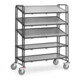 fetra Chariot pour bacs européens 1384/7016 avec plateaux Grey Edition