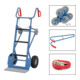 fetra Diable pour appareils 11050 - capacité de charge 400kg pelle 19x55cm équipement complet avec étoiles d'escalier, longeron et sangle de serrage