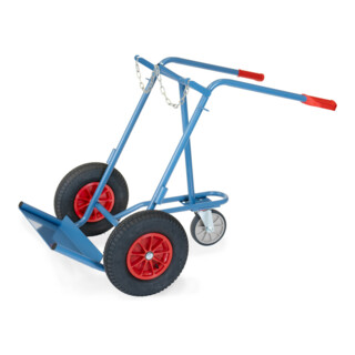 fetra Diable pour bouteilles en acier, capacité 150 kg, avec 1 rouleau de support pivotant