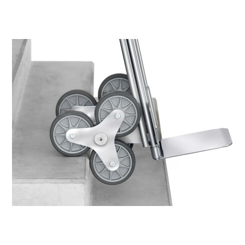 fetra Diable pour escaliers en aluminium 1325 3-bras. roue-étoile - charge max. 200kg pelle 25x32cm