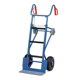 fetra Diable pour outils 11051, capacité de charge 400kg, pelle 19x55cm, pneus pleins, avec roues de support