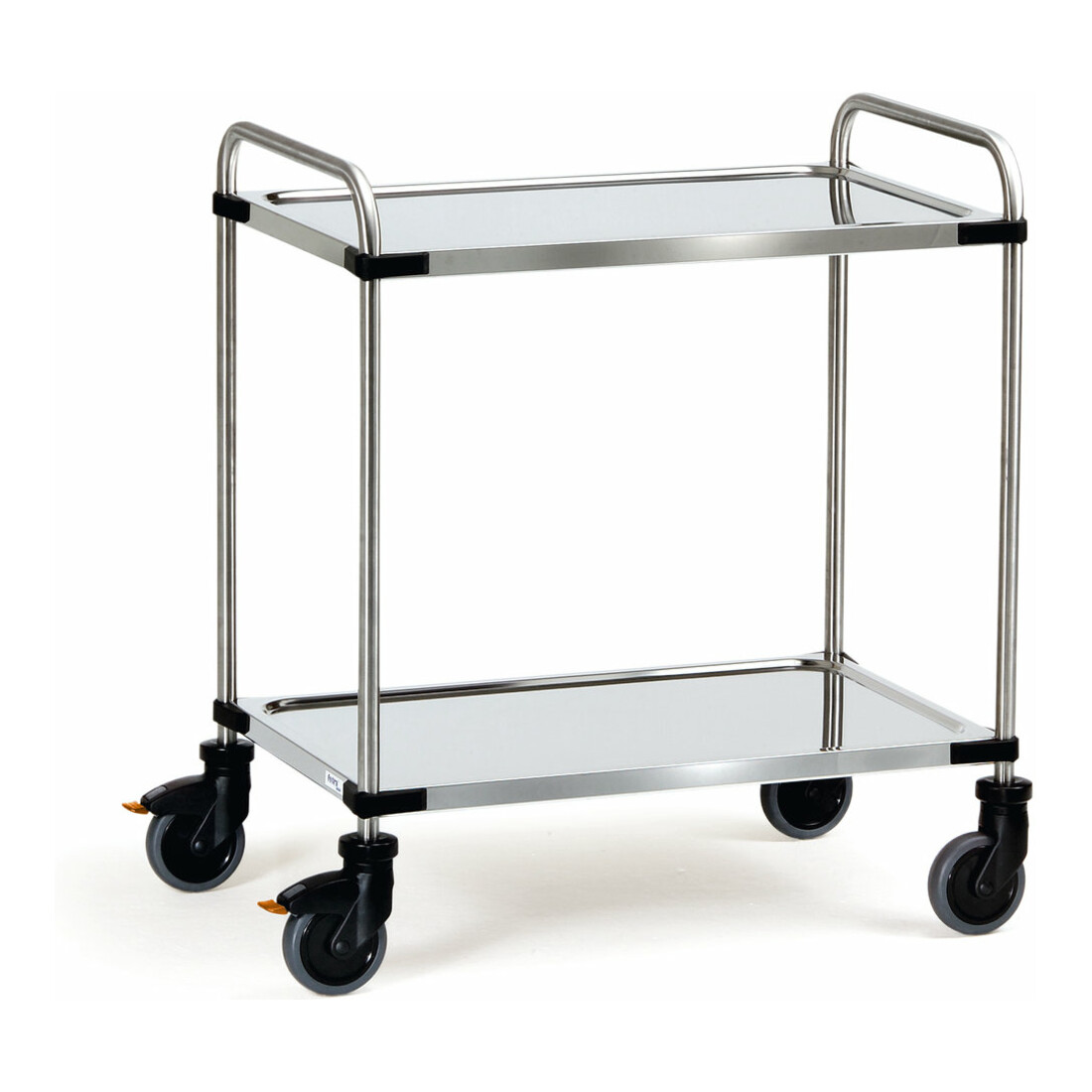 fetra Edelstahlwagen 120 kg, mit Rohrschiebebügel und 2 Böden