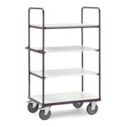 fetra ESD-Etagenwagen bis 600 kg, mit 4 Böden, elektrisch leitfähige Ausführung, Höhe 1800 mm, TPE-ESD-Bereifung-2