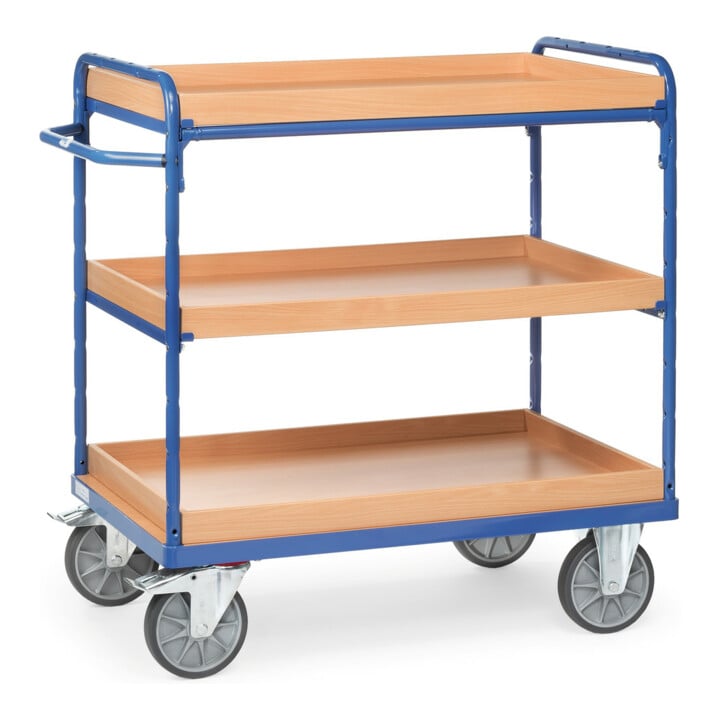 fetra Etagenwagen 8120 mit Kästen - Tragkraft 500kg TPE-Reifen