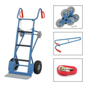 fetra Gerätekarre 11050 - Tragkraft 400kg Schaufel 19x55cm Komplettausrüstung mit Treppensternen, Tragholm und Spanngurt-1
