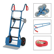 fetra Gerätekarre 11050 - Tragkraft 400kg Schaufel 19x55cm Komplettausrüstung mit Treppensternen, Tragholm und Spanngurt-2